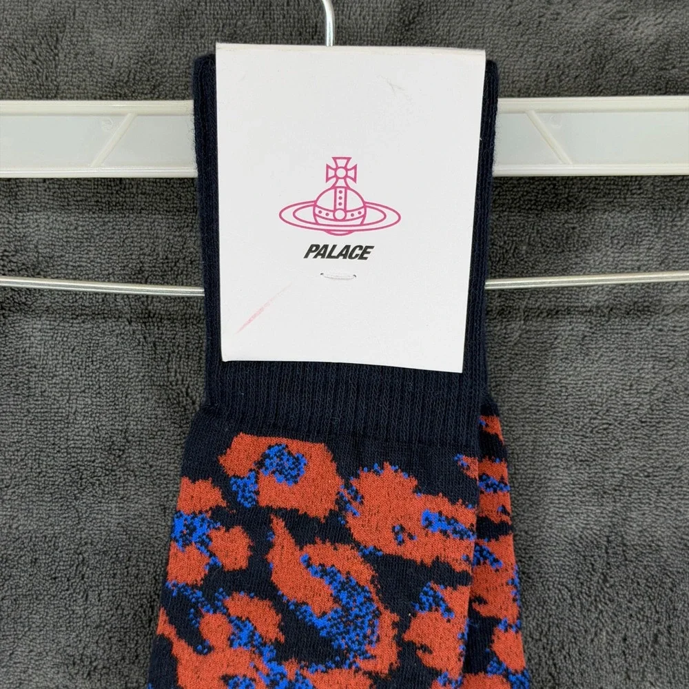 Palace Vivienne Westwood High‎ Knee Sock Blue Leopard AW24 8104000B-K0054-K411